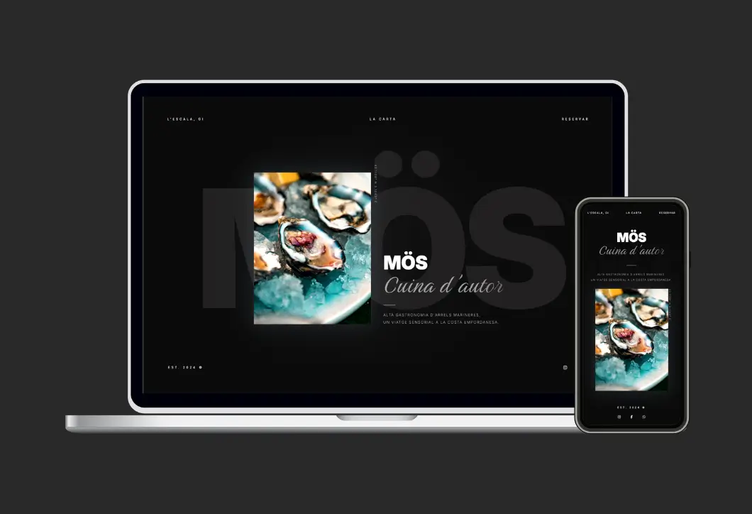 Diseño web responsive para restaurante realizado con HTML y CSS por CC Designs