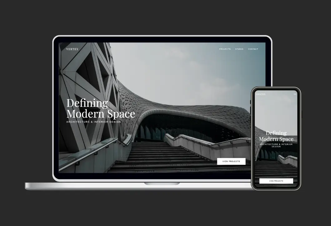 Concept responsive para estudio de arquitectura realizado con HTML y CSS por CC Designs